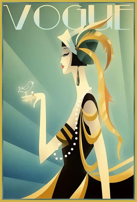 Vogue Bird On Hand Digital Art By Chuck Staley Art Deco Posters