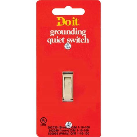 Leviton 01451 02i Grounded Quiet Toggle Switch 120 Volts 15 Amp Ivory