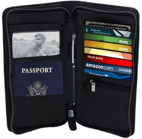 Large Genuine Leather Passport Holder And Travel Document Organizer