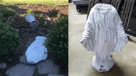vandals behead statue at chattanooga catholic church before saturday mass services