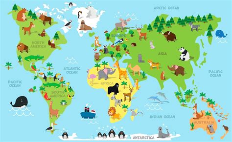 World Map With Continent Names And Ocean Names New Funny Cartoon World