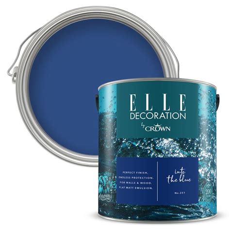 ELLE Decoration By Crown Flat Matt Paint Into The Blue 2 5L Elle