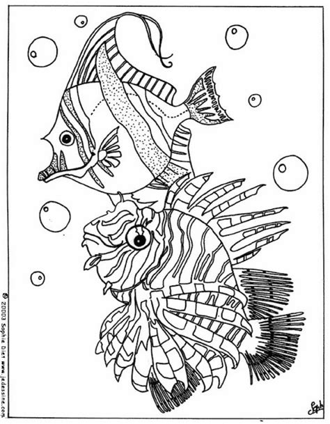 Your kids are simply going to love filling. Tropical Fishes coloring page. Nice coloring sheet of sea ...