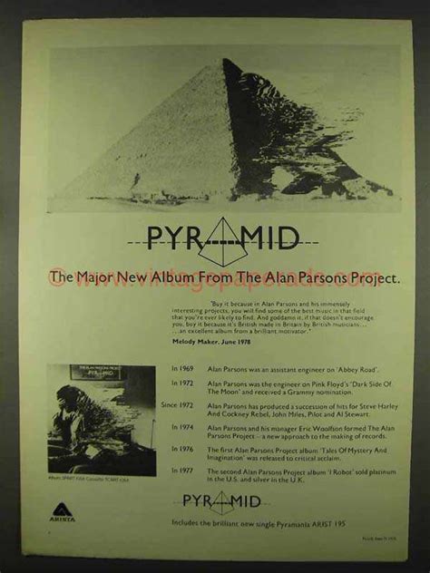 1978 Alan Parsons Project Pyramid Album Ad DH1023