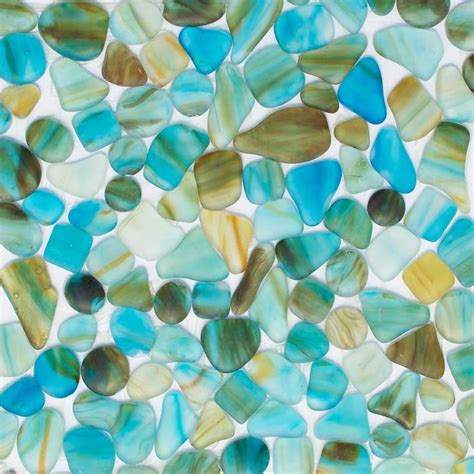 Aqua Marino Matte Beach Glass Mosaics 12x12 Marble Mosaic Glass Glass Mosaic Tiles