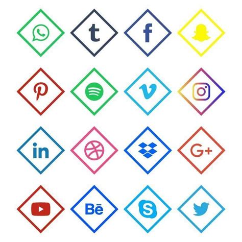 Linear Colored Social Media Icons 1338401 Vector Art At Vecteezy