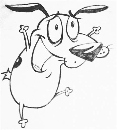 Courage The Cowardly Dog Sketch By T Abhisek Dog Drawing Simple