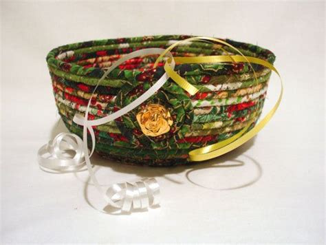 Christmas Green Coiled Fabric Bowl By Zizzybob On Etsy Coiled Fabric