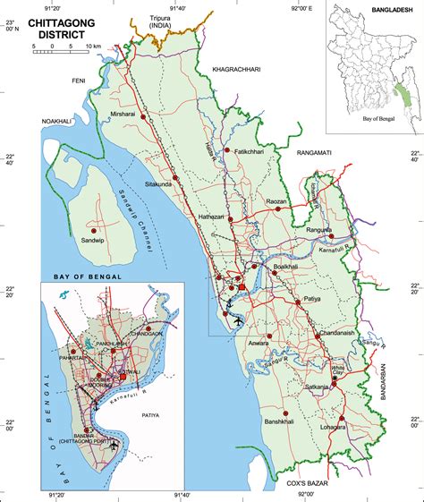 Maps Of Bangladesh Political Map Of Chittagong District