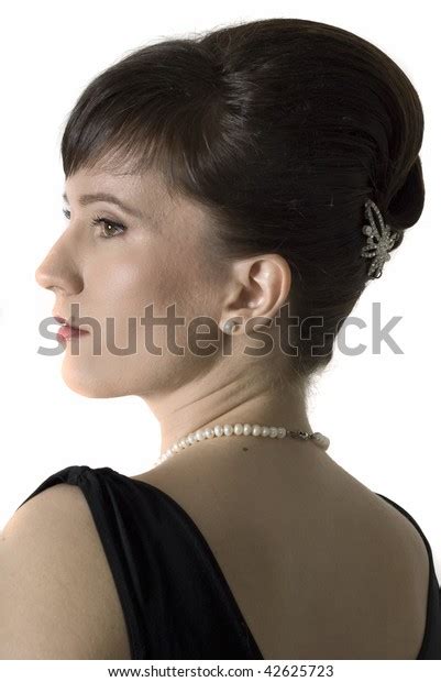 Portrait Aristocratic Lady Boudoir Retro Stylization Stock Photo