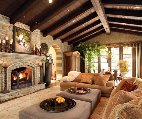 10 Living Room Stone Fireplace
