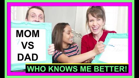 Who Knows Me Better Mom Vs Dad Challenge Youtube
