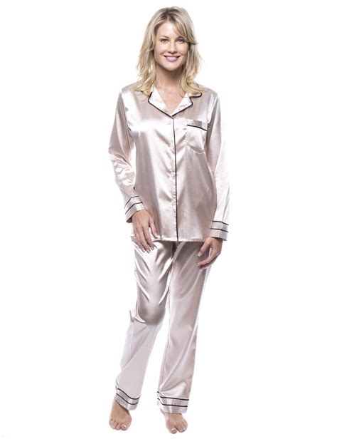 Womens Classic Satin Pajama Set Satin Pajamas Satin Pyjama Set Fashion