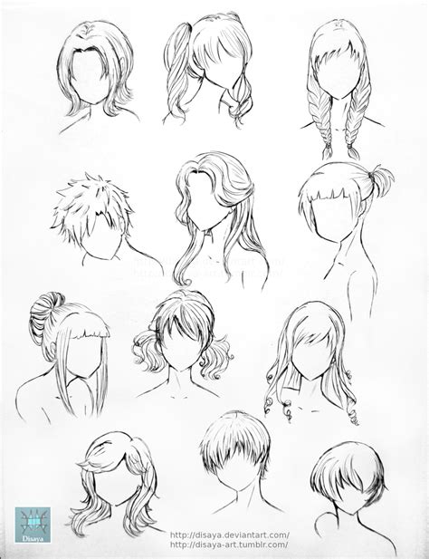 Hair Reference 1 By Disaya On Deviantart Drawing Hair Tutorial Girl