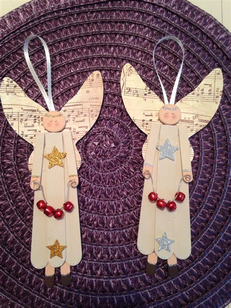 Popsicle stick angels | Christmas crafts diy, Christmas crafts, Xmas crafts