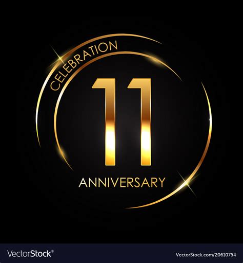 Template 11 Years Anniversary Royalty Free Vector Image