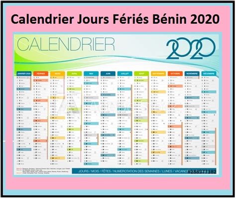 Jours Fériés Bénin 2020 Excel Calendrier 2020