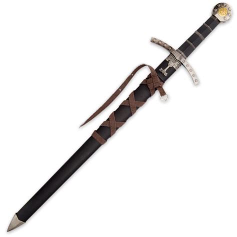 Jerusalem Rose Medieval Crusader Short Sword With Sheath True Swords