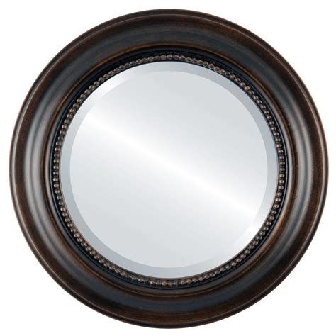 The Oval And Round Mirror Store Heritage Framed Round Mirror In Rubbed