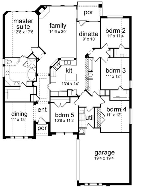 Traditional Style House Plan 5 Beds 2 Baths 2298 Sqft Plan 84 218