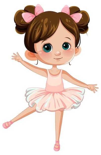 Free Vector Cute Ballet Dancer Cartoon Character