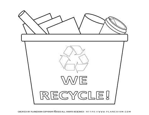 Earth Day - Coloring Page - We recycle | Planerium