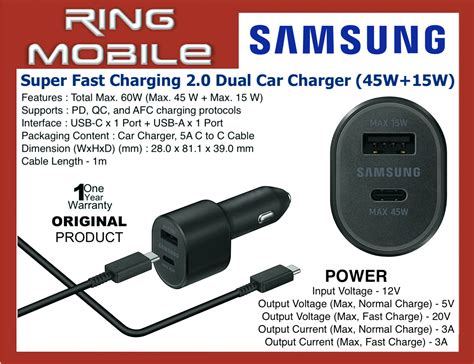 Original Samsung Super Fast Charging 20 Pd 30 Pps Max Dual Port Car