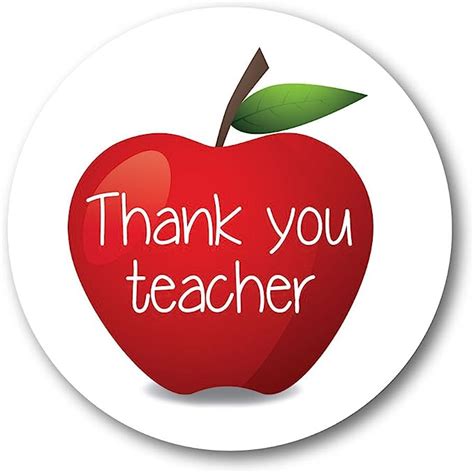 Thank You Teacher Red Apple 60mm Stickers Crafts Teacher Ts