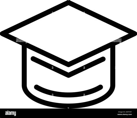 University Graduation Hat Icon Outline Style Stock Vector Image And Art