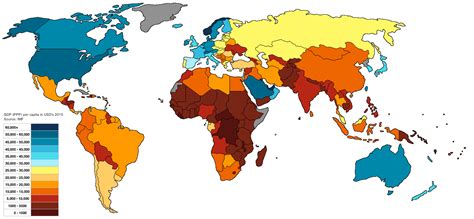 Gdp Ppp Per Capita Around The World Imf 2015 Maps On The Web