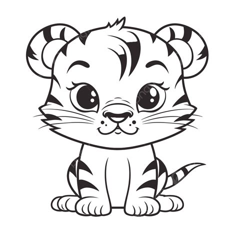 Dibujo De Dibujos Animados Lindos Y Tigres Blancos Dibujando Un