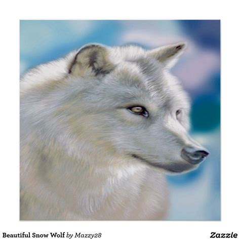 Beautiful Snow Wolf Poster Türkler