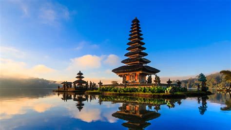 Pura Ulun Danu Bratan Bali Landmark Travel Place Of Indonesia 4k Time
