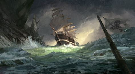 Ship In A Storm On Behance