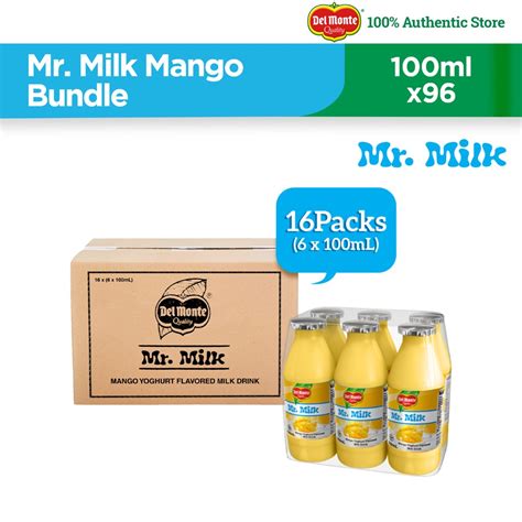 Del Monte Mr Milk Mango Yoghurt Flavored Milk Drink 100ml X 6 Box Of