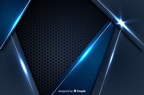 Free Vector Abstract Blue Metallic Background With