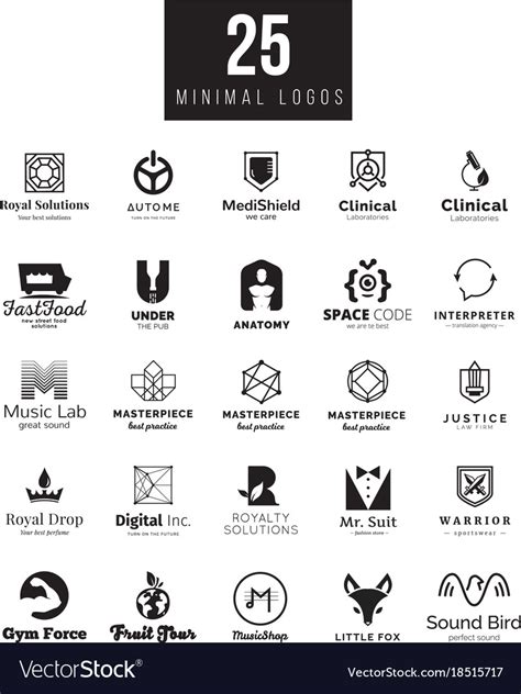 minimal logo design templates collection vector image