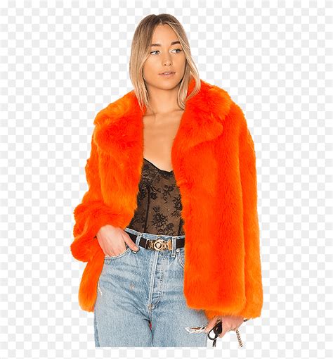 diane von furstenberg orange fur coat clothing apparel person hd png download stunning free