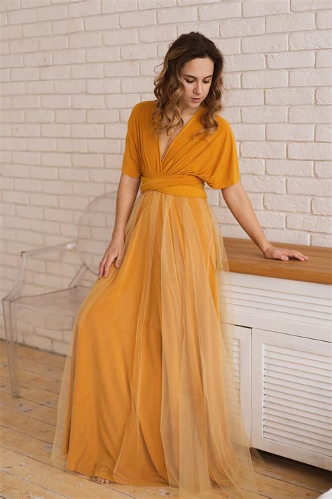 Mustard Yellow Bridesmaid Dress Mustard Infinity Dress Etsy