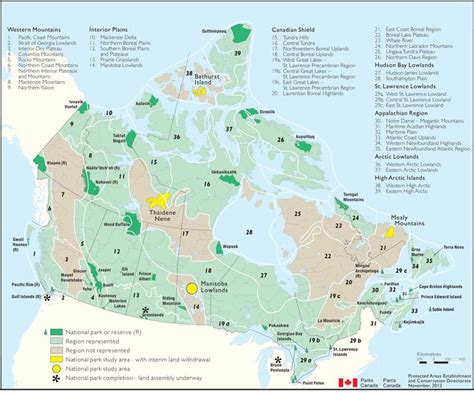 Map Of Completing Canadas National Parks System Canada National