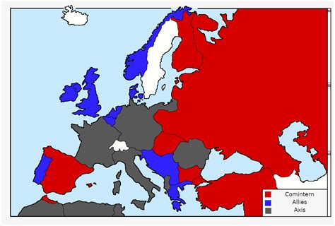 Map Of Alliances During Ww2 In A World Where The Ottoman Empire Had A