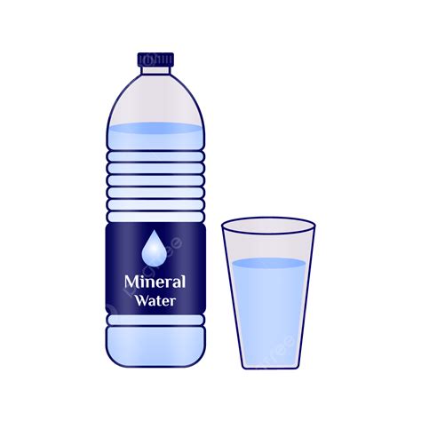 Flasche Und Glas Mineralwasser Vektor Illustration Wasser