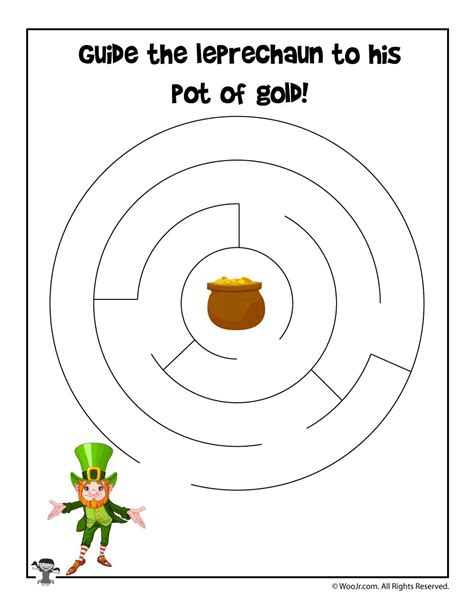 Easy St Patricks Day Maze Woo Jr Kids Activities Childrens