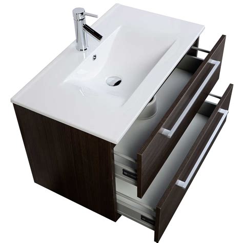 See more ideas about bathroom design, floating bathroom vanities, wall mounted vanity. Buy 32 Inch Wall-Mount Modern Bathroom Vanity Set Grey Oak ...