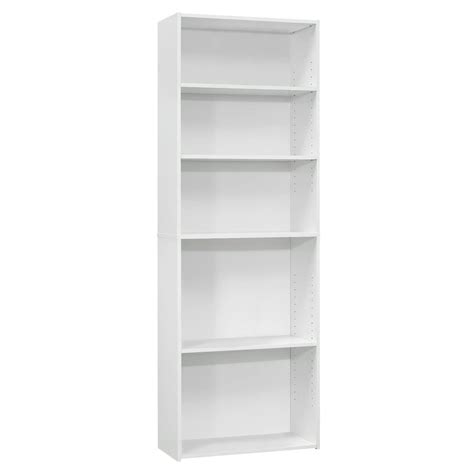 Bookcase 72h White With 5 Shelves