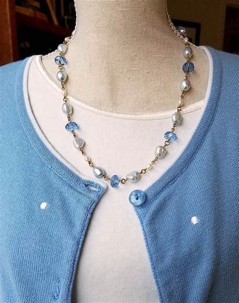 Pearl Necklace Crystal Necklace Beaded Necklace Pearl