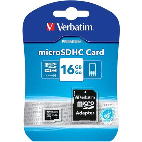 Verbatim Premium Microsdhc 16 Gb Memory Card With Adapter Winc