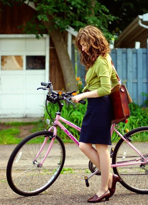 Adventures In Biking In A Pencil Skirt Pencil Skirt Bicycle Girl Skirts