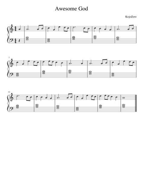 Awesome God Sheet Music For Piano Solo