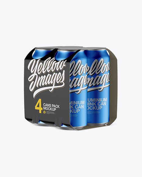 Download Download Psd Mockup 4 Pack Alcohol Beer Beverage Can Cans Carrier Carton Drink Half Side View ...